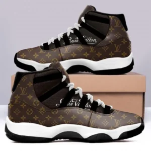 Louis Vuitton Black Brown Air Jordan 11 Fashion Shoes Sneakers Sport Luxury