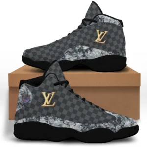 Louis Vuitton LV Grey Air Jordan 13 Shoes Trending Fashion Luxury Sneakers