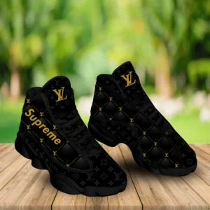 Louis Vuitton LV Supreme Black Air Jordan 13 Trending Shoes Fashion Luxury Sneakers