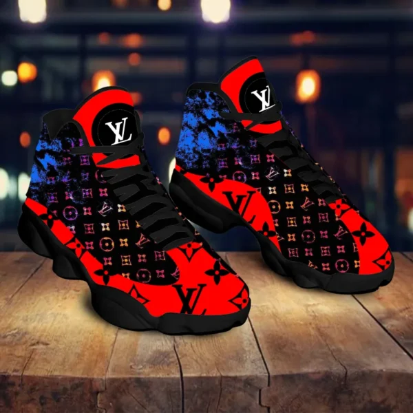 Louis Vuitton Red Black LV Air Jordan 13 Trending Shoes Luxury Fashion Sneakers