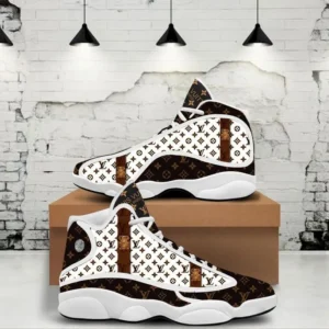 Louis Vuitton Monogram Brown White LV Air Jordan 13 Trending Shoes Luxury Fashion Sneakers