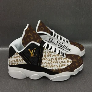 Louis Vuitton LV White Brown Retro Air Jordan 13 Shoes Fashion Trending Luxury Sneakers