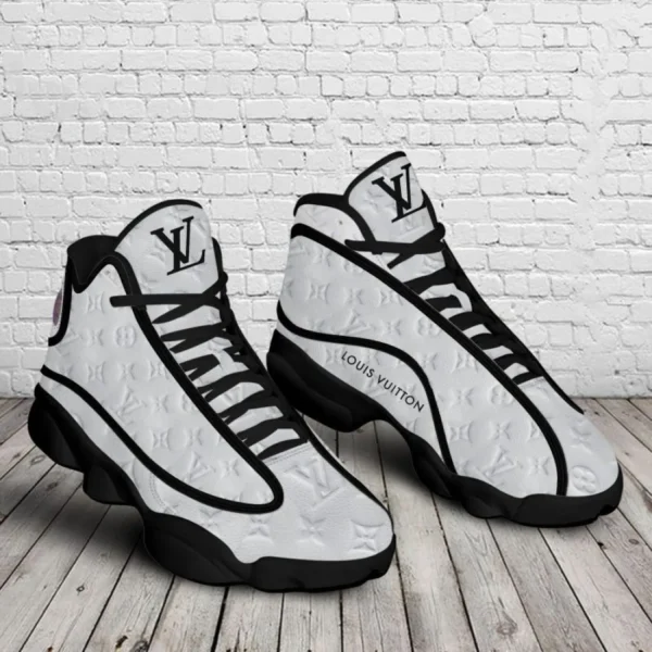 Louis Vuitton Grey LV Air Jordan 13 Luxury Shoes Trending Sneakers Fashion