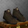 Louis Vuitton Brown Gold LV Air Jordan 13 Fashion Luxury Shoes Sneakers Trending