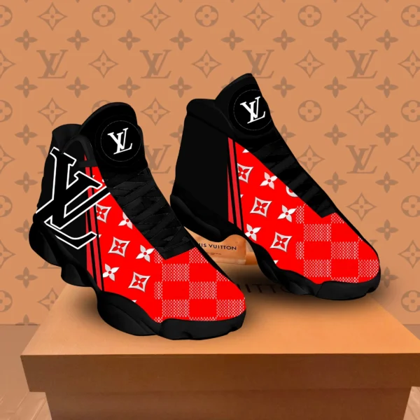 Louis Vuitton Black Red Air Jordan 13 Trending Luxury Shoes Fashion Sneakers