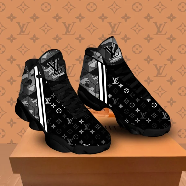 Louis Vuitton Black Air Jordan 13 Sneakers Fashion Luxury Shoes Trending