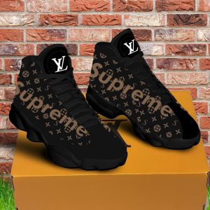 Louis Vuitton Supreme Brown LV Air Jordan 13 Luxury Trending Shoes Sneakers Fashion