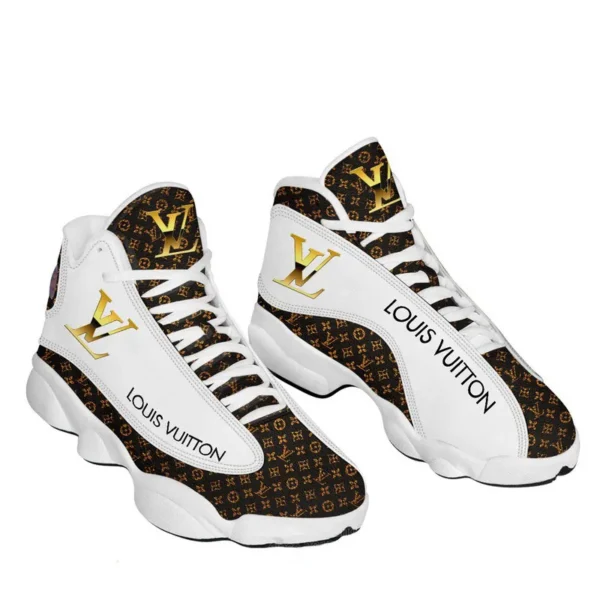 Louis Vuitton White Brown Air Jordan 13 Fashion Shoes Luxury Sneakers Trending