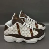 Louis Vuitton LV Brown White  Air Jordan 13 Fashion Shoes Trending Sneakers Luxury