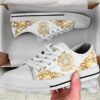 Gianni versace gold white low top canvas shoes sneakers