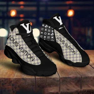 Louis Vuitton Black Monogram LV Air Jordan 13 Sneakers Fashion Luxury Trending Shoes