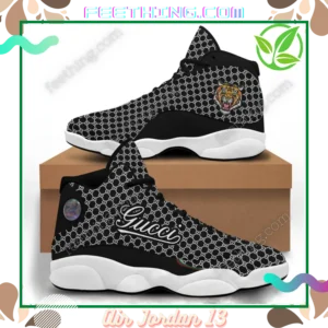 Gucci  Tiger Black White Logo Air Jordan 13 Trending Luxury Shoes Fashion Sneakers