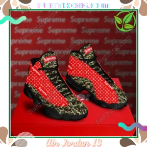 LV Louis Vuitton  Moss Green Air Jordan 13 Fashion Sneakers Luxury Shoes Trending