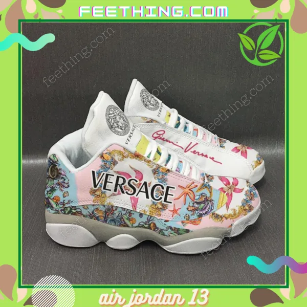 Gianni Versace Flower Air Jordan 13 Luxury Trending Fashion Sneakers Shoes