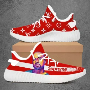 Louis Vuitton Supreme Kanye West Luxury Brand Premium Red Yeezy Sneaker