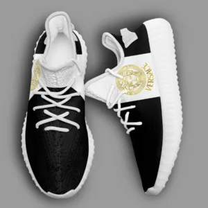 Versace Black White Golden Logo Luxury Brand Premium Yeezy Sneaker