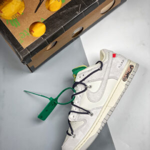 Off-White x Nike Dunk Low 20 of 50 Grey Sail Green For Sale