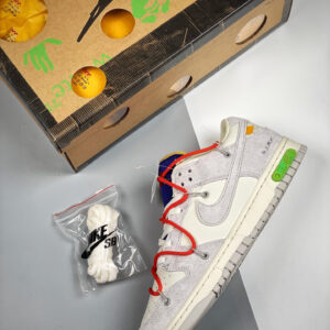 Off-White x Nike Dunk Low 13 of 50 Sail Grey Habanero Red For Sale