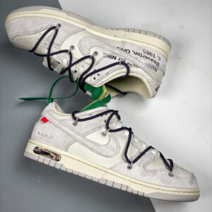 Off-White x Nike Dunk Low 20 of 50 Grey Sail Green For Sale