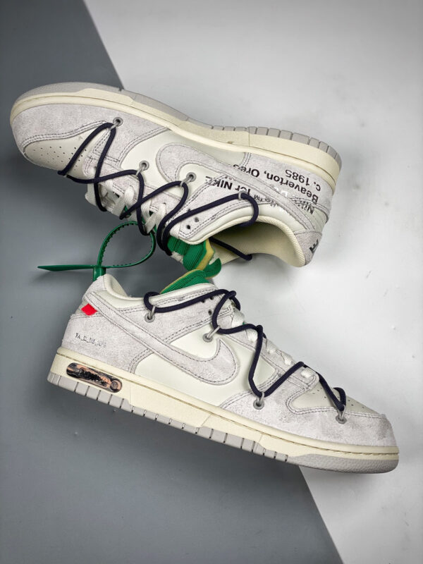 Off-White x Nike Dunk Low 20 of 50 Grey Sail Green For Sale