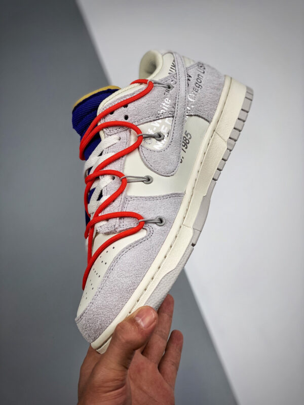 Off-White x Nike Dunk Low 13 of 50 Sail Grey Habanero Red For Sale