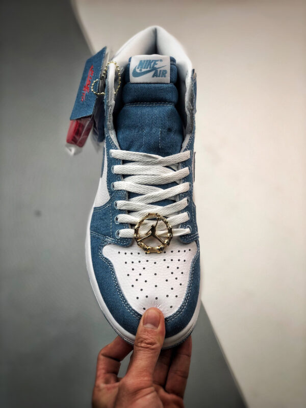 Air Jordan 1 High OG Denim White Worn Blue-Metallic Gold DM9036-104 For Sale