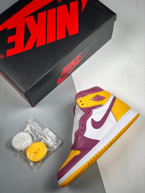 Air Jordan 1 High OG Brotherhood University Gold Light Bordeaux-White For Sale