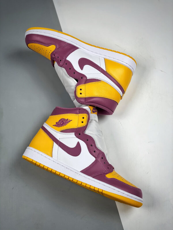 Air Jordan 1 High OG Brotherhood University Gold Light Bordeaux-White For Sale