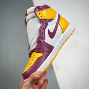 Air Jordan 1 High OG Brotherhood University Gold Light Bordeaux-White For Sale