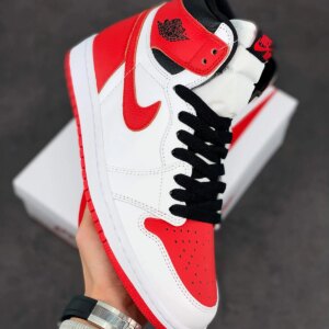 Air Jordan 1 High OG Heritage White University Red-Black For Sale