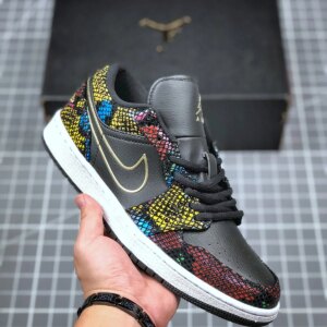 Air Jordan 1 Low BHM Black Metallic Gold Multi-Color-White For Sale