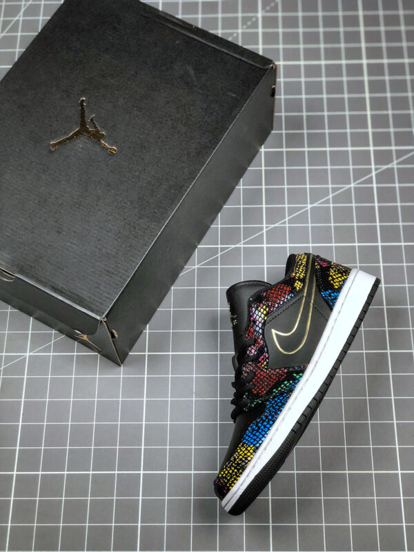 Air Jordan 1 Low BHM Black Metallic Gold Multi-Color-White For Sale