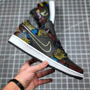 Air Jordan 1 Low BHM Black Metallic Gold Multi-Color-White For Sale