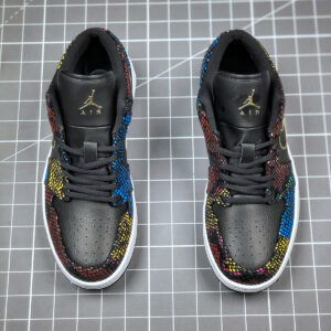 Air Jordan 1 Low BHM Black Metallic Gold Multi-Color-White For Sale