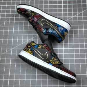 Air Jordan 1 Low BHM Black Metallic Gold Multi-Color-White For Sale