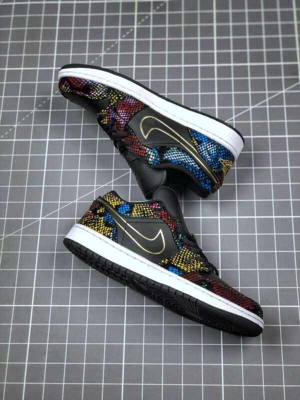 Air Jordan 1 Low BHM Black Metallic Gold Multi-Color-White For Sale