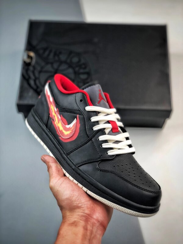 Air Jordan 1 Low Born To Fly Black White-Fitness Red FJ7073-010 For Sale