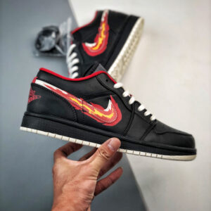 Air Jordan 1 Low Born To Fly Black White-Fitness Red FJ7073-010 For Sale