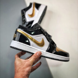 Air Jordan 1 Low Copper Toe Metallic Gold Black-White For Sale