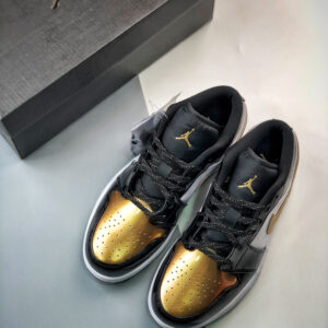 Air Jordan 1 Low Copper Toe Metallic Gold Black-White For Sale