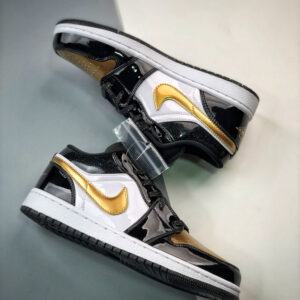 Air Jordan 1 Low Copper Toe Metallic Gold Black-White For Sale