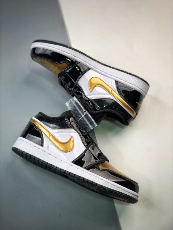 Air Jordan 1 Low Copper Toe Metallic Gold Black-White For Sale