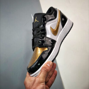 Air Jordan 1 Low Copper Toe Metallic Gold Black-White For Sale