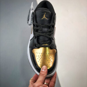 Air Jordan 1 Low Copper Toe Metallic Gold Black-White For Sale