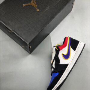 Air Jordan 1 Low Black Court Purple-University Gold-Bright Crimson On Sale