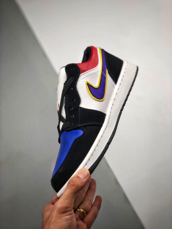 Air Jordan 1 Low Black Court Purple-University Gold-Bright Crimson On Sale