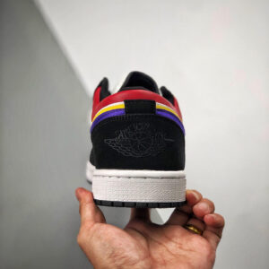 Air Jordan 1 Low Black Court Purple-University Gold-Bright Crimson On Sale