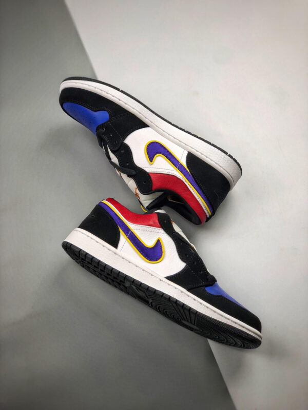 Air Jordan 1 Low Black Court Purple-University Gold-Bright Crimson On Sale