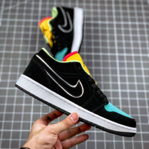 Air Jordan 1 Low Black Yellow Turquoise For Sale