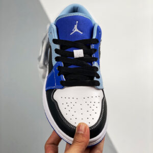 Air Jordan 1 Low Blue Black White DH0206-400 For Sale